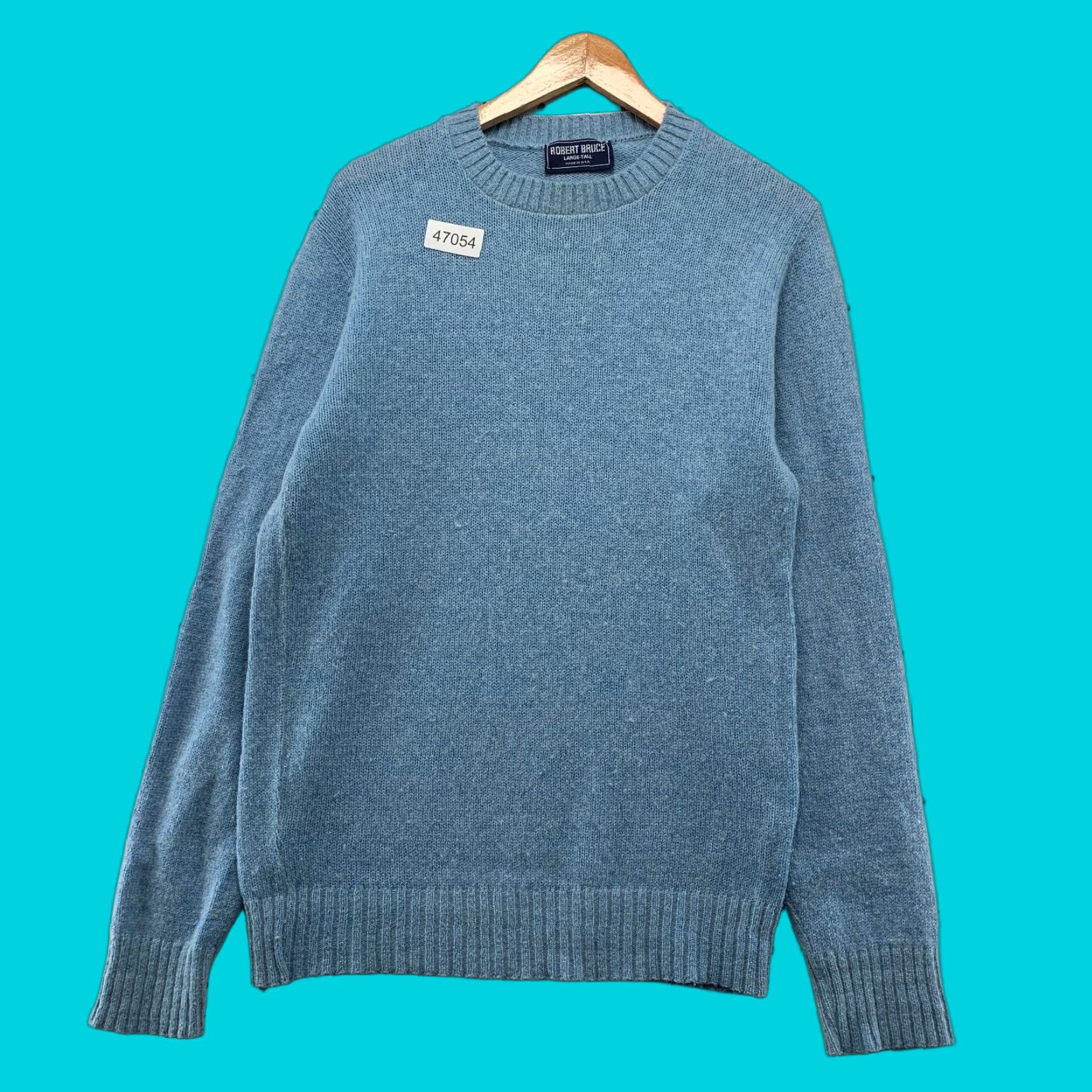 Vintage VINTAGE Robert Bruce Wool Sweater Mens Large Fits Medium Knit Work Made Usa Shirt Mens L Blue Wool Pullover 80s USAٺ Size US L / EU 52-54 / 3 - 1 Thumbnail