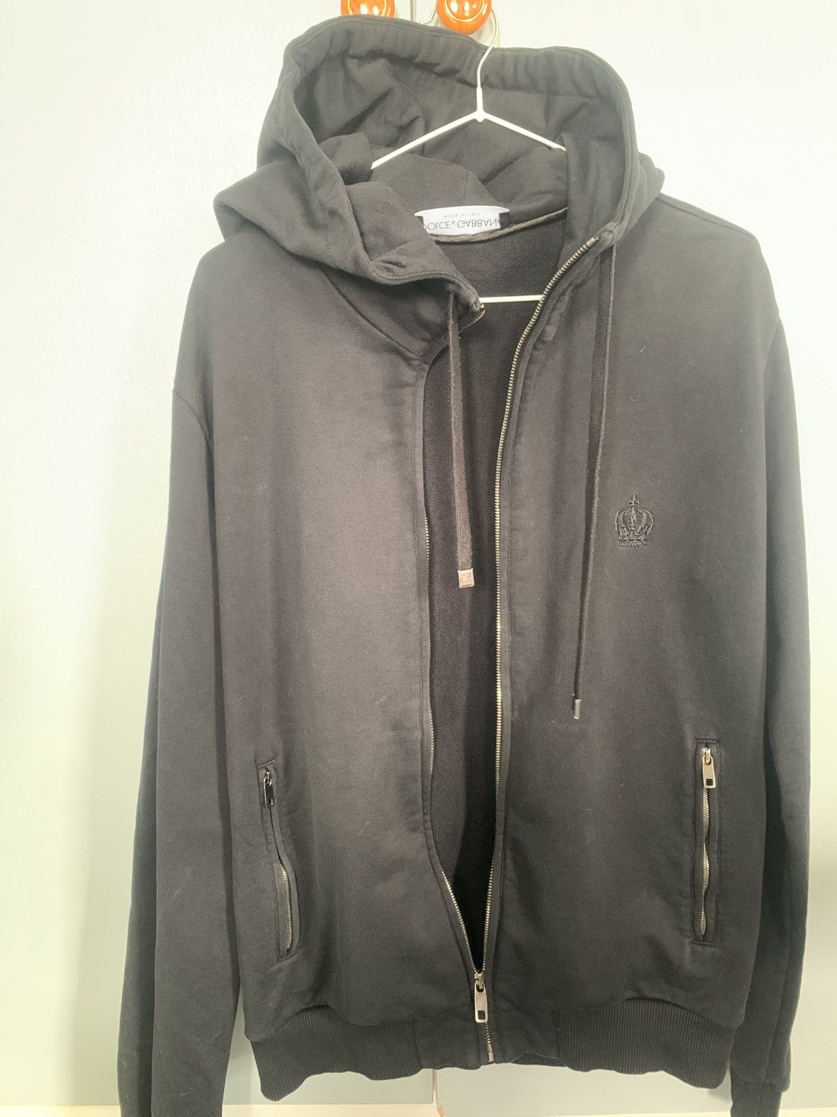 Dolce & Gabbana black hoodie full zip black crown Size US M / EU 48-50 / 2 - 7 Thumbnail