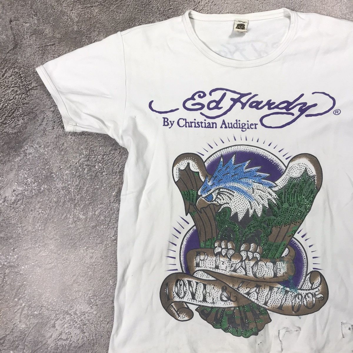 Vintage Vintage Y2K Ed Hardy Graphic Tee Sun Faded Streetwear Boxy S Size US S / EU 44-46 / 1 - 3 Thumbnail