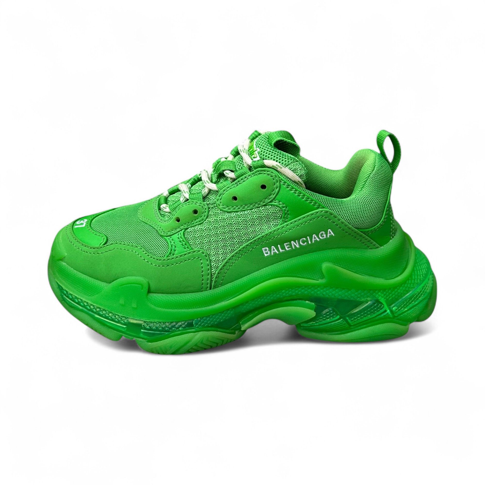 Balenciaga Triple S Sneakers Neon Green Clear Sole Shoes