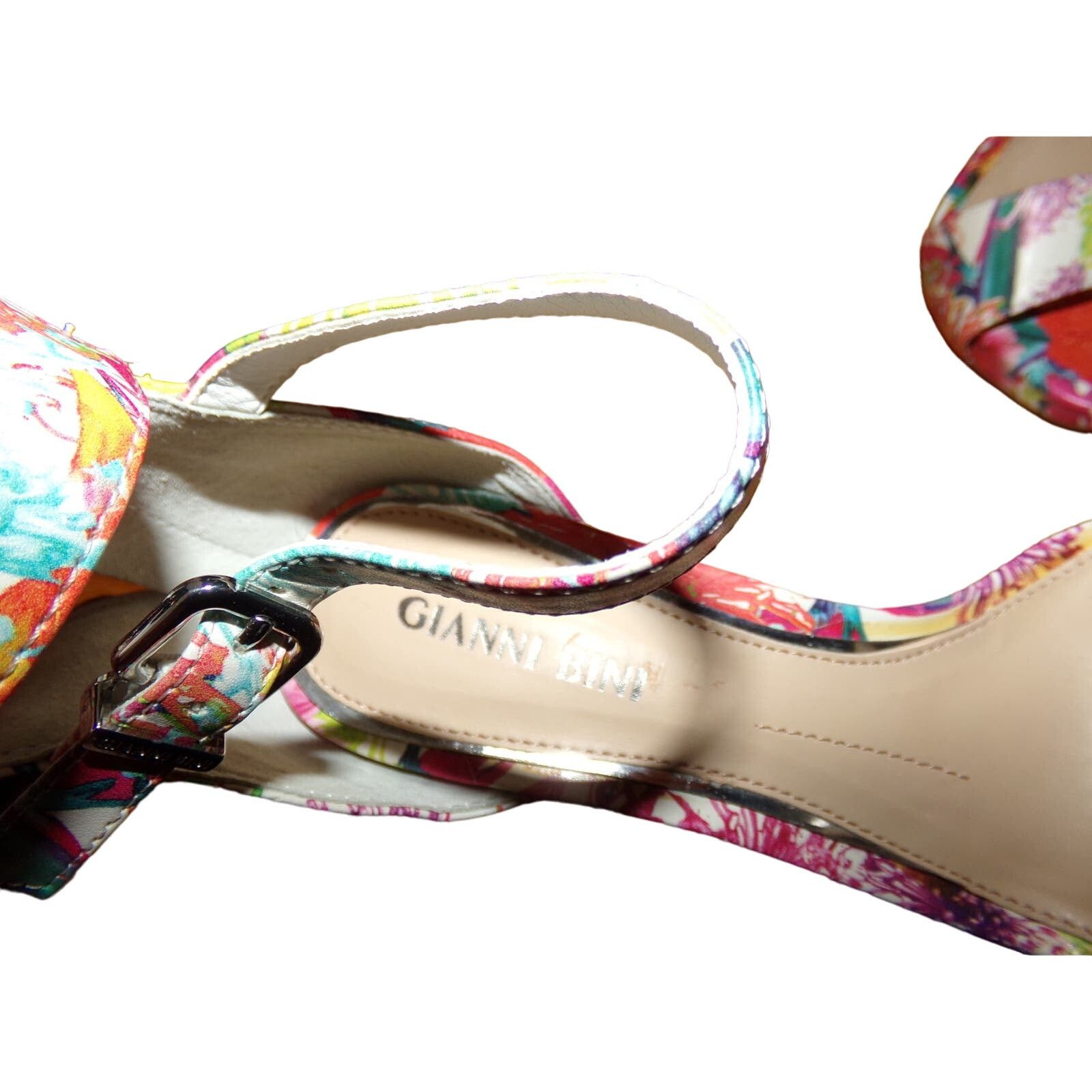 Gianni Valentino Gianni Bini floral heel sandals size 6 4" ankle strap New Size US 6 / IT 36 - 2 Thumbnail