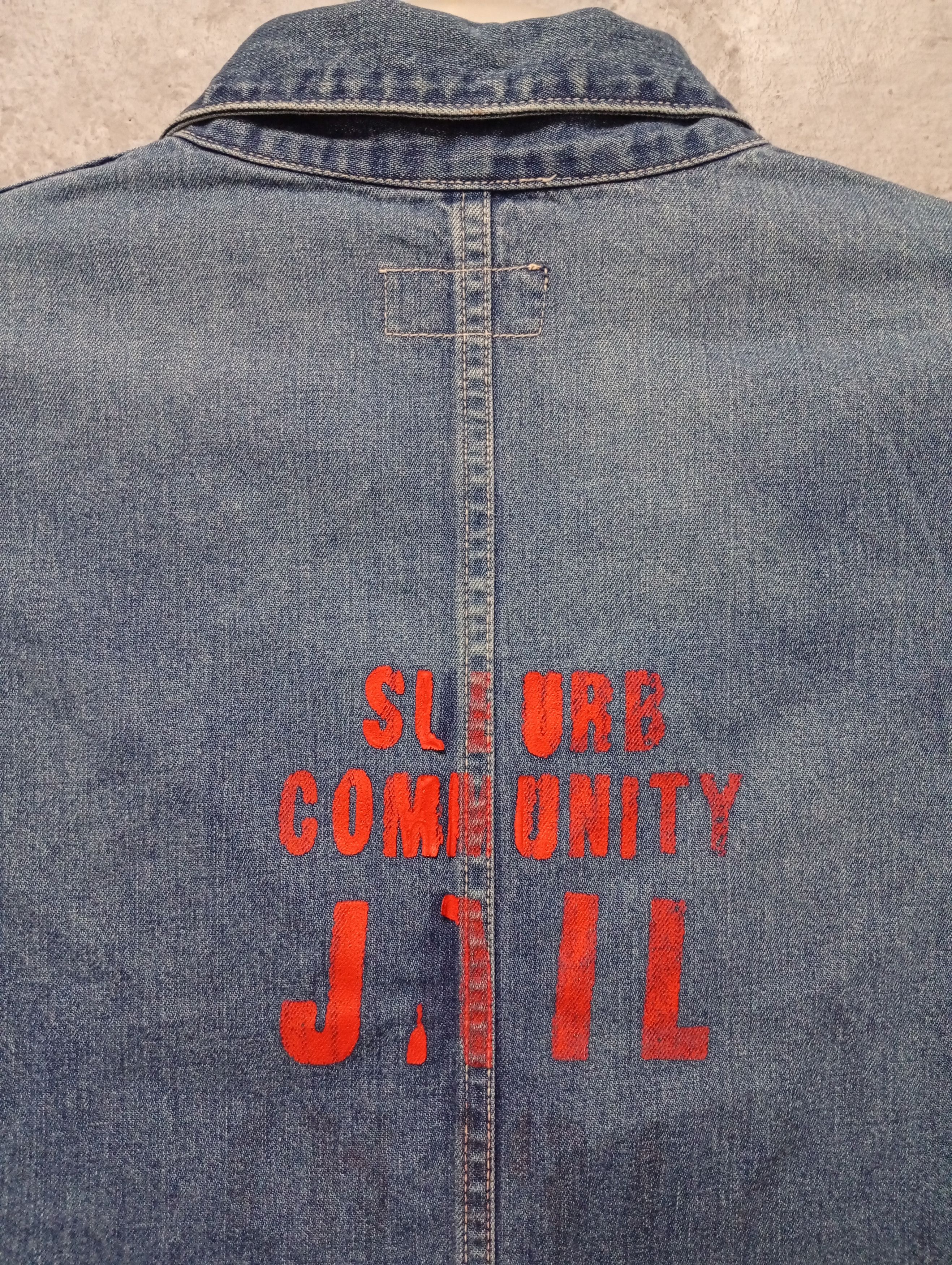 Blue Blue Japan BLUE BLUE 1990s JAIL STENCIL DENIM CHORE JACKET Size US M / EU 48-50 / 2 - 3 Thumbnail