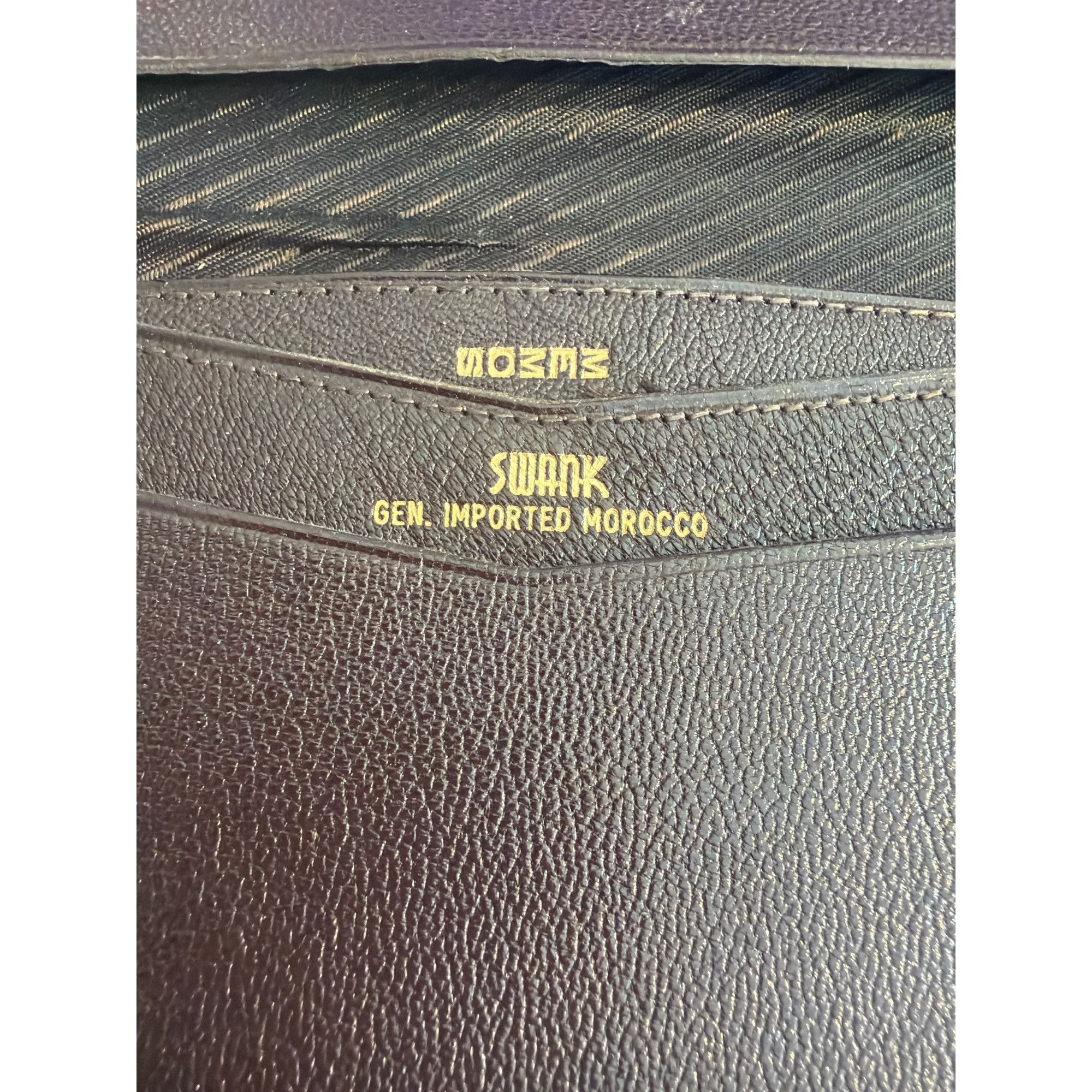 Other Vintage Swank Brown Leather Checkbook Cover Wallet Morocco C Size ONE SIZE - 3 Thumbnail