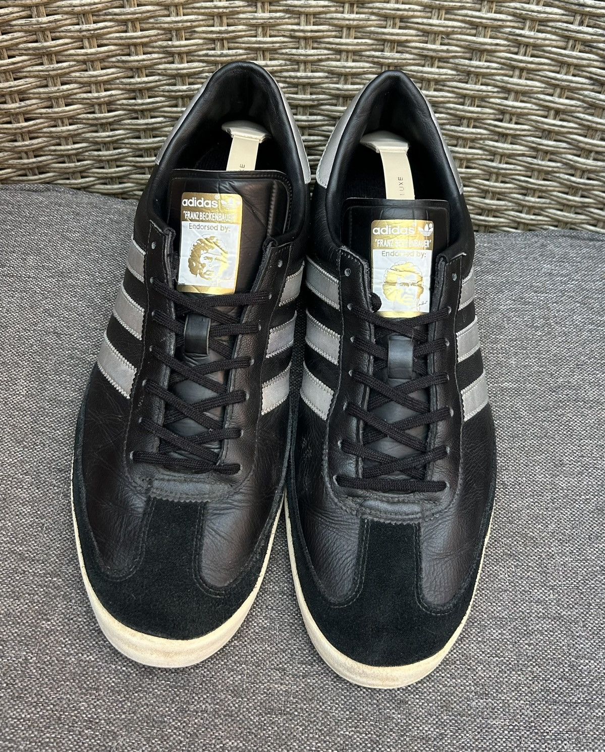 Adidas 2010 Adidas Beckenbauer Allround Leather Low Top Trainers Size US 12.5 / EU 45-46 - 2 Thumbnail