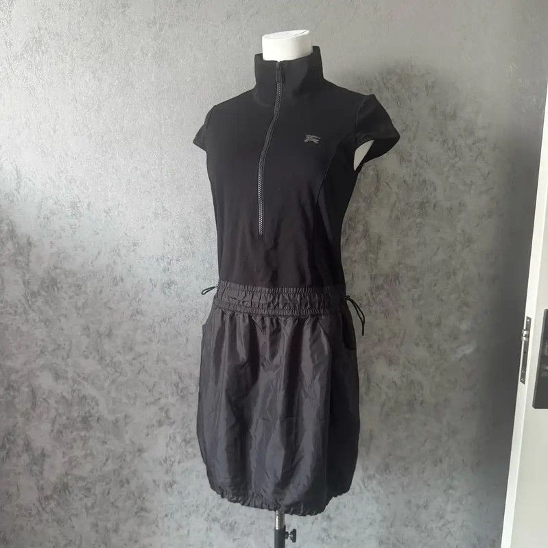 Burberry Burberry Black Cotton Blend Mid-Length Dress Size S / US 4 / IT 40 - 1 Thumbnail