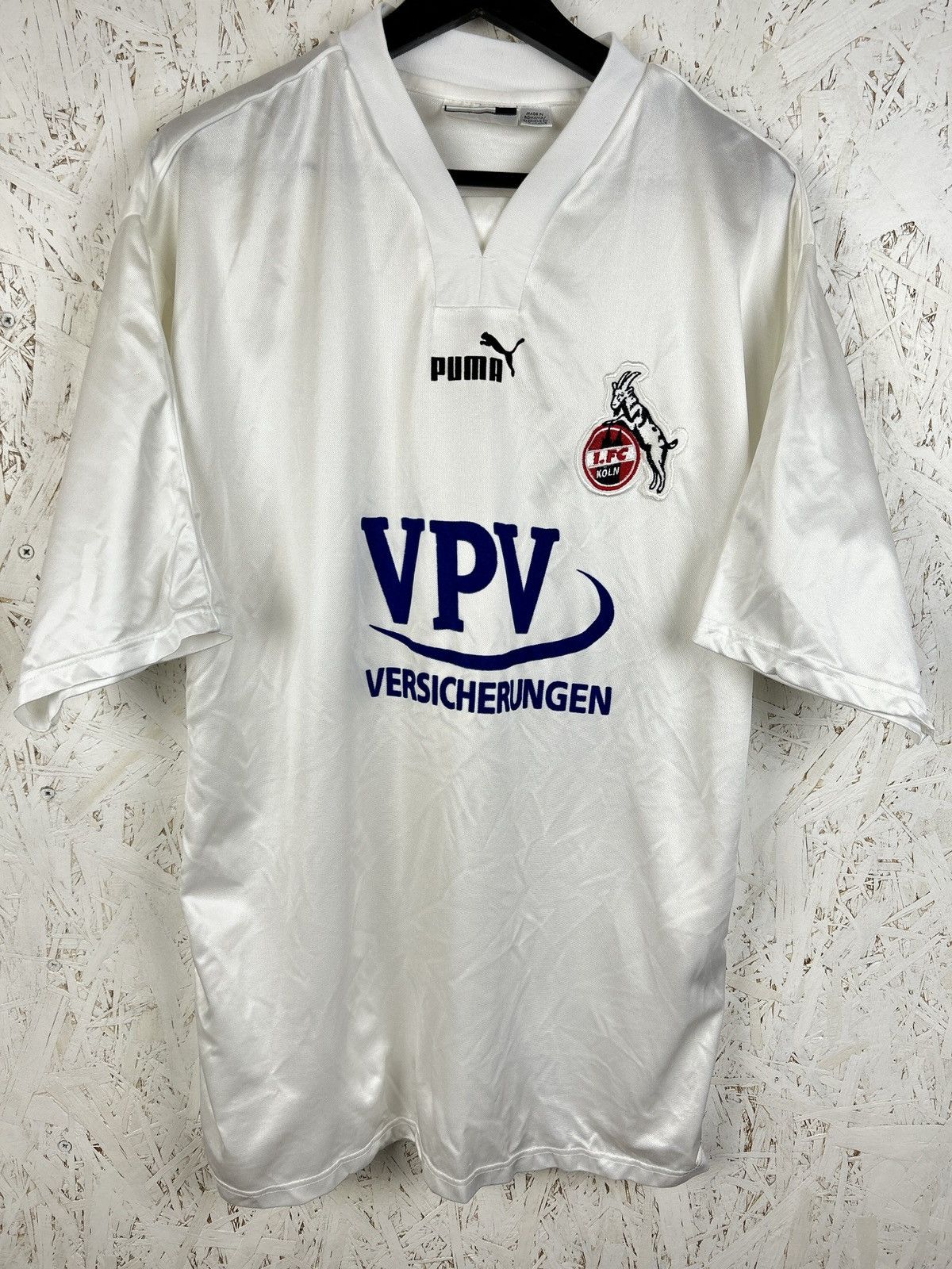Vintage Puma 1FC Koln 2000/01 Home Kit Soccer Jersey L White