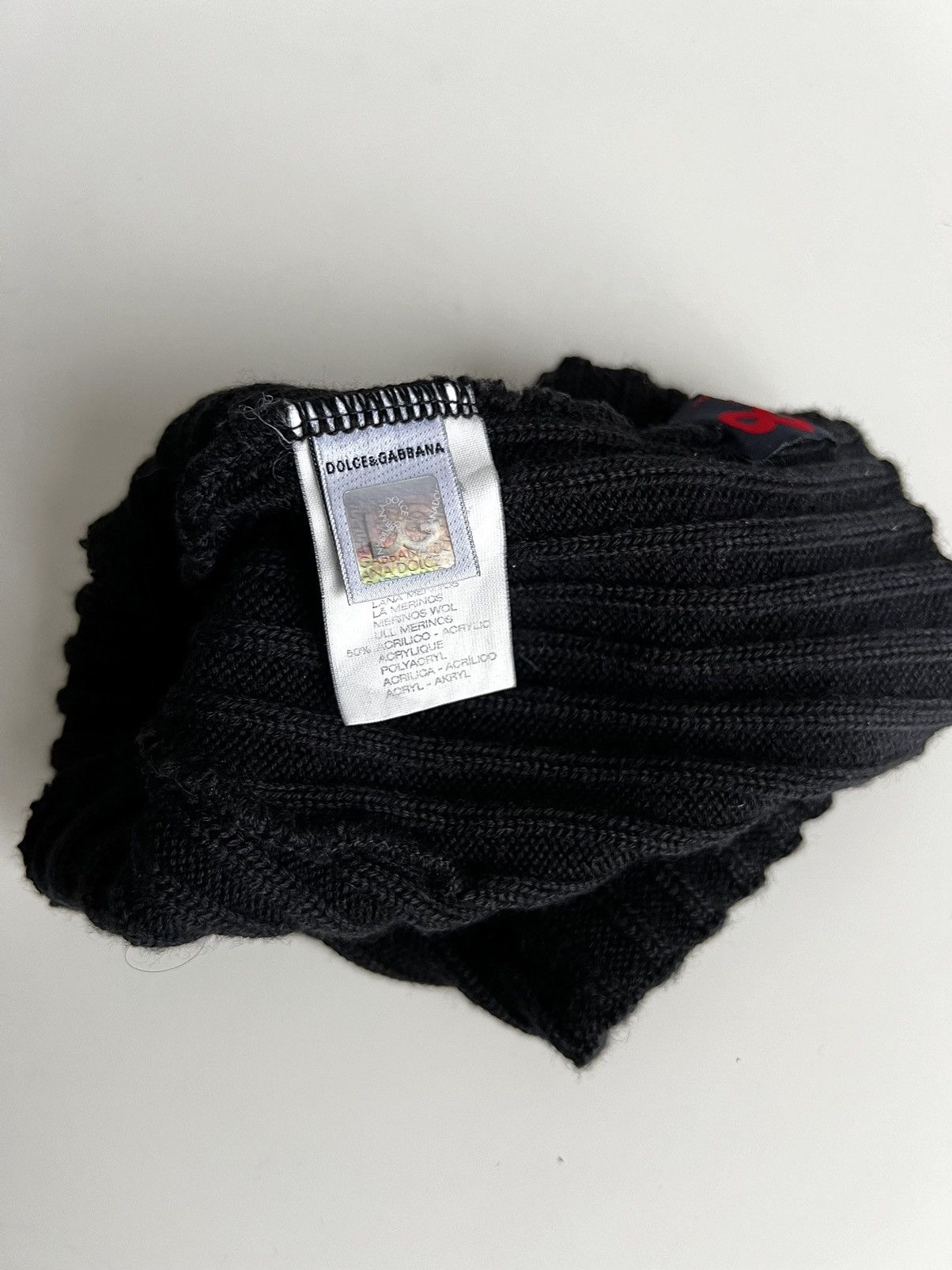 Dolce & Gabbana × Vintage Vintage 1990s Dolce&Gabbana Jeans Merino Blend Beanie Hat Size ONE SIZE - 8 Thumbnail