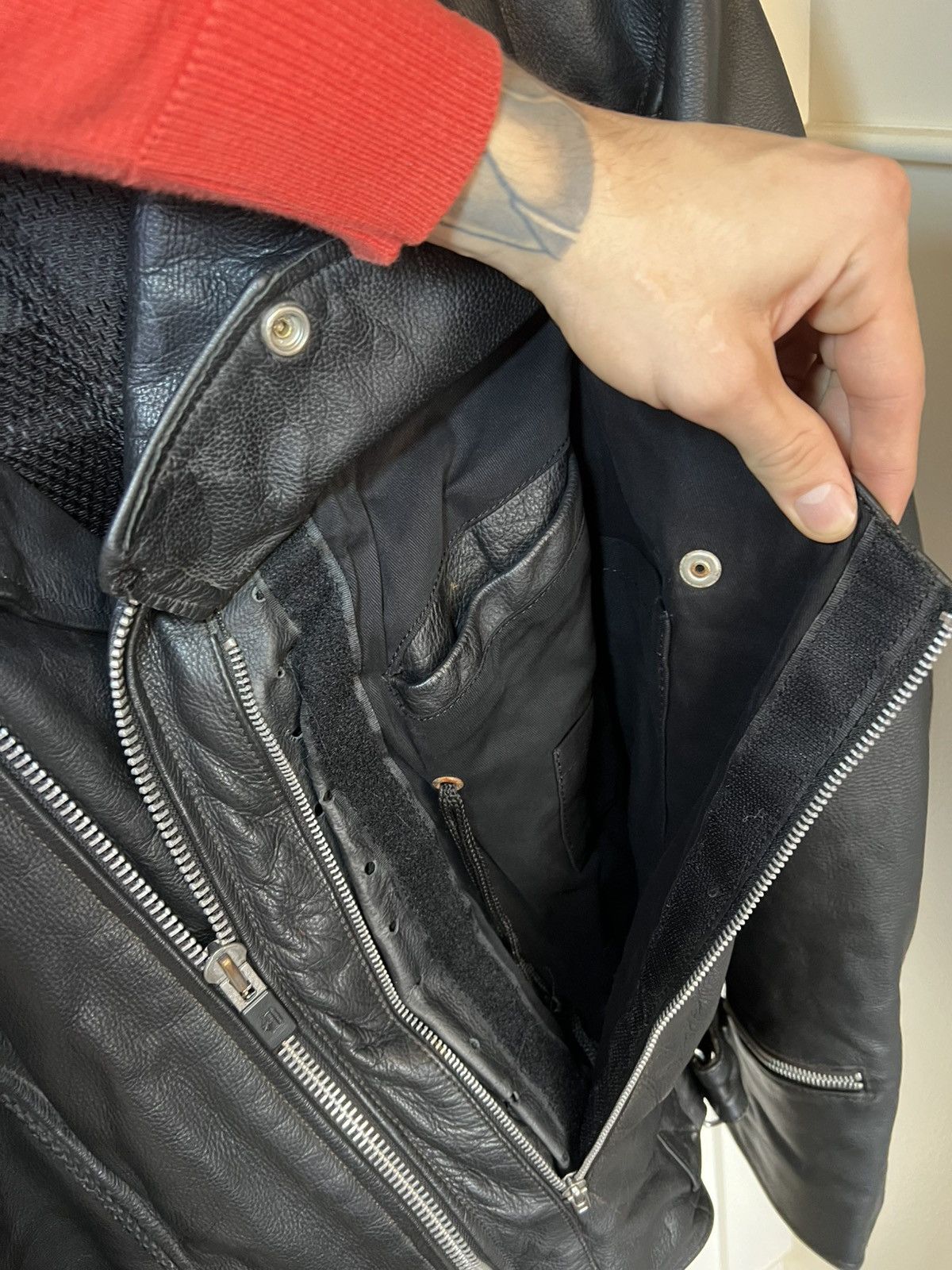 Vintage Vintage heavy leather biker jacket Size US XXL / EU 58 / 5 - 13 Thumbnail