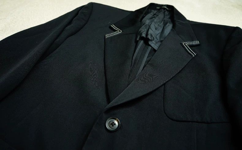 Yohji Yamamoto Yohji Yamamoto Yohji Yamamoto Black Tailored Suit Jacket Size US L / EU 52-54 / 3 - 3 Thumbnail