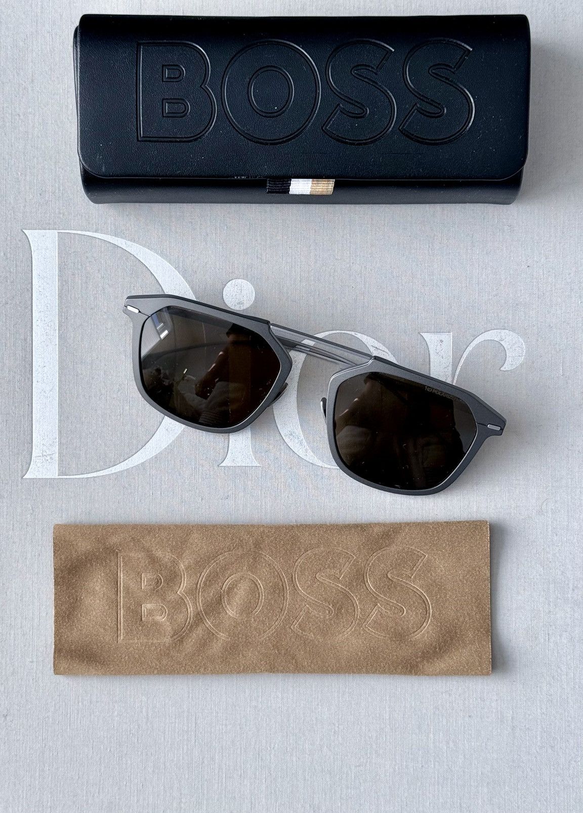 Hugo Boss New Hugo Boss Ltd. Ed. “THE COLLECTION” Titanium Sunglasses Size ONE SIZE - 6 Thumbnail