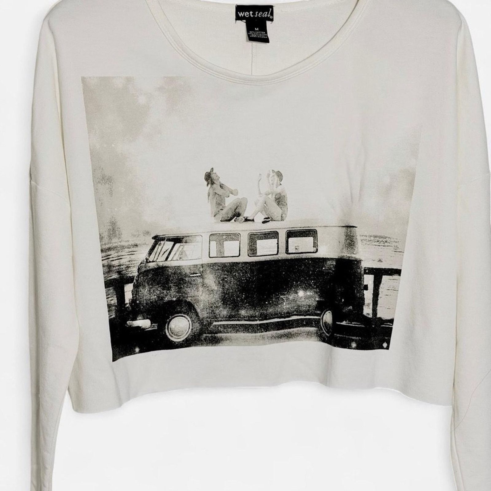 Other Vintage Wet Seal Cropped Sweatshirt Volkswagen b&w print Size M / US 6-8 / IT 42-44 - 3 Thumbnail