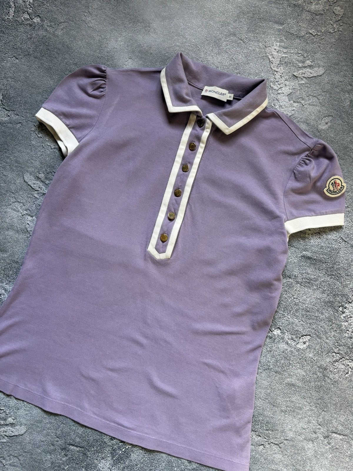 Moncler Moncler Luxury Woman’s Purple Polo Button Up Size S / US 4 / IT 40 - 3 Thumbnail