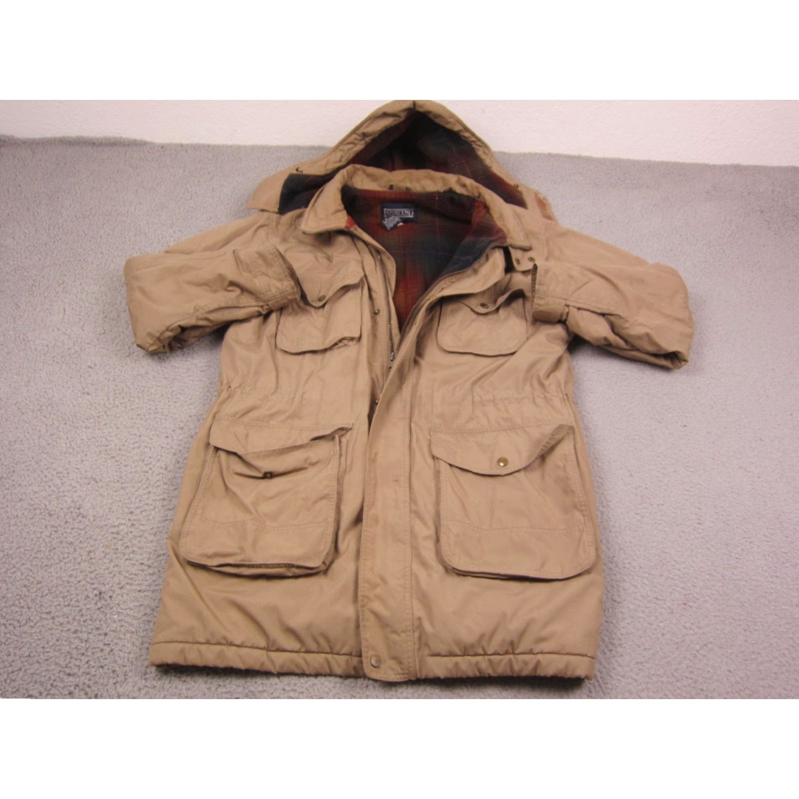 Lands' End VINTAGE Lands' End Jacket Mens L Brown Wool Flannel Lined Chore Coat 90s Wool Bomber Jacket Mens L Brown Wool Blankets? Size US L / EU 52-54 / 3 - 2 Thumbnail