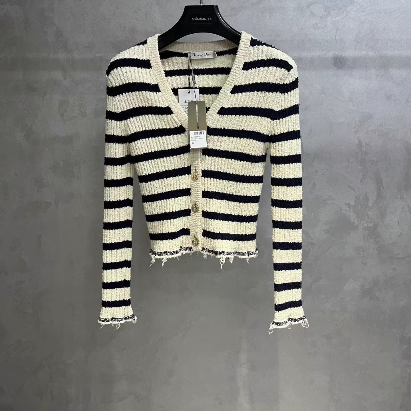 Dior Dior Colorblock Stripe Two-Piece Long-Sleeve Knit Top 36 Size XS / US 0-2 / IT 36-38 - 1 Thumbnail