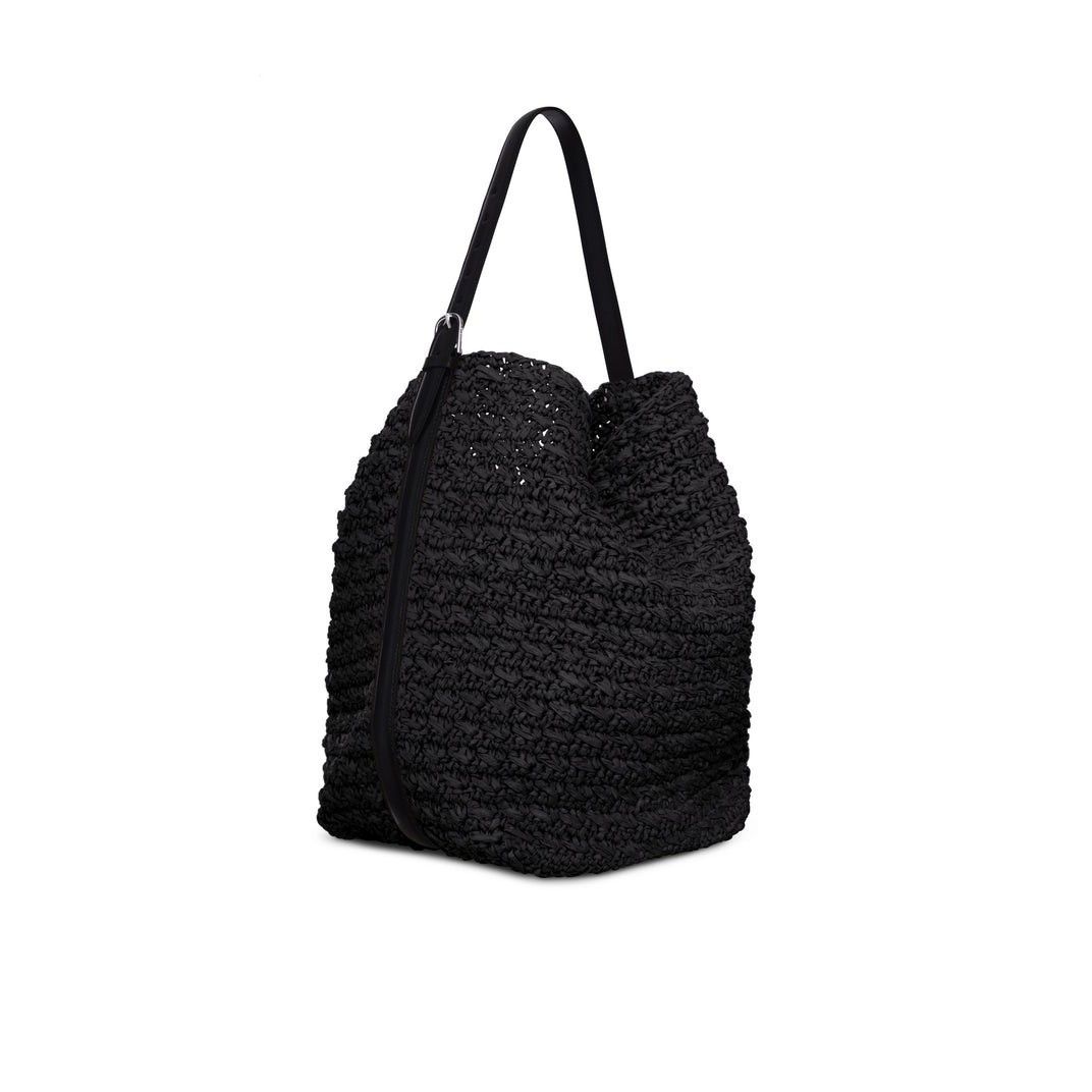 Toteme TOTEME Belted Black Raffia Tote Bag New Size ONE SIZE - 2 Thumbnail