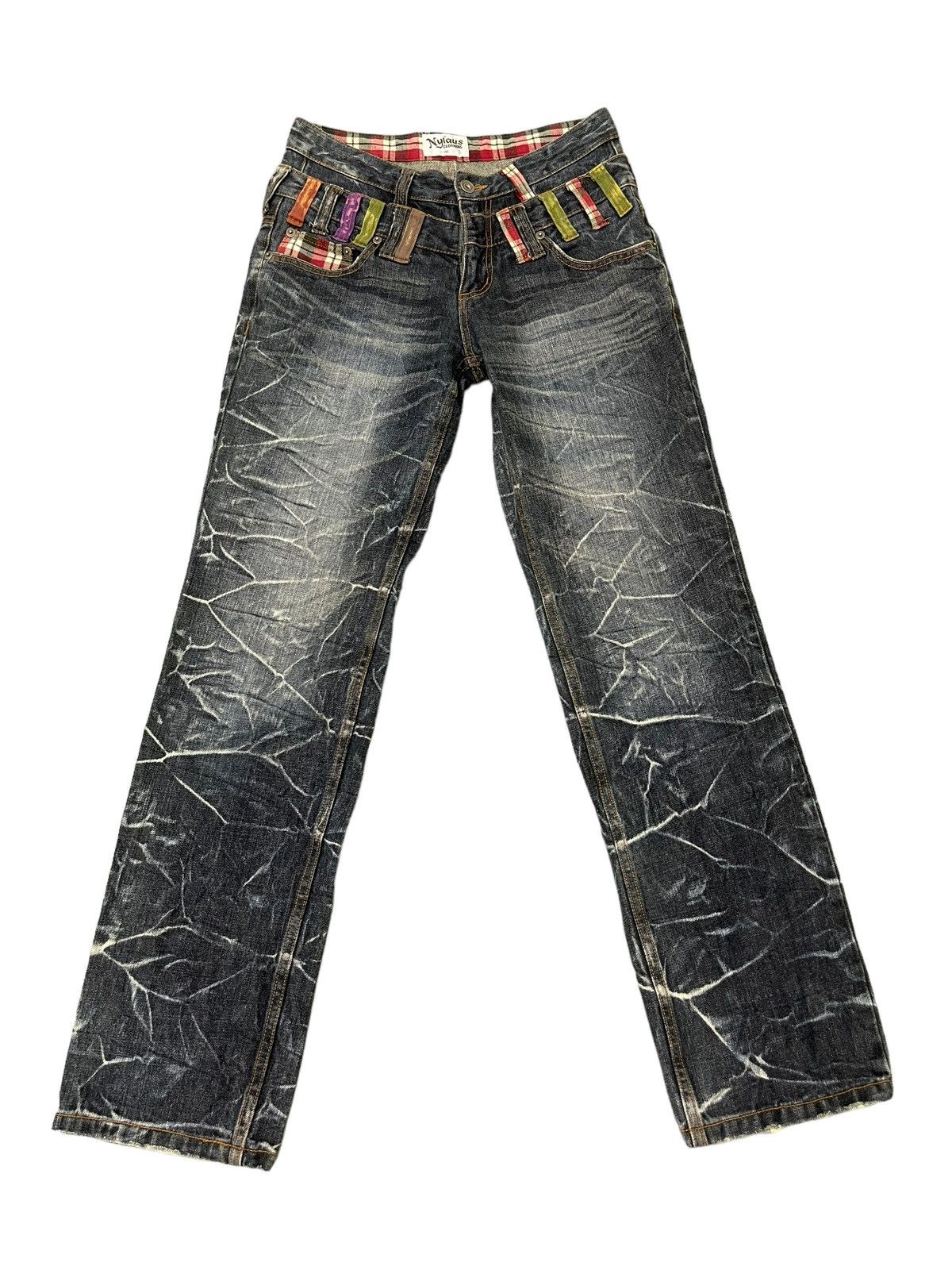Japanese Brand Double Waist Jeans Nylaus Honeycomb Faded Straight Cut 8🟦5 Size US 30 / EU 46 - 9 Thumbnail