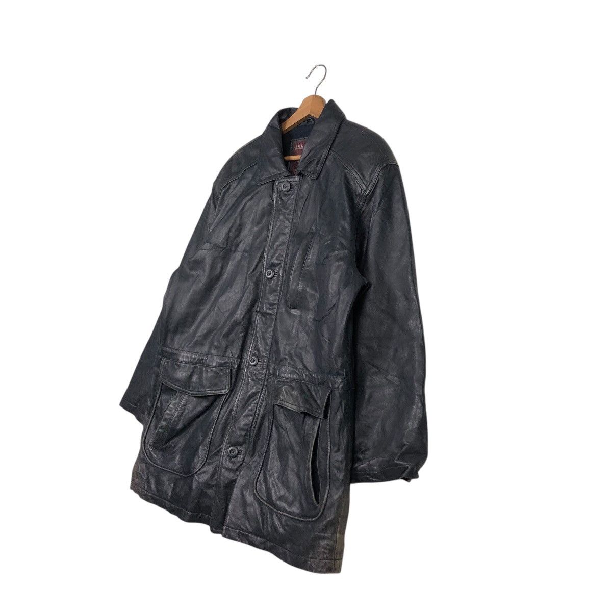 Japanese Brand × Vintage 📌Vintage Leather Jacket Dulwije Blanket Issey Miyake Pockets Size US L / EU 52-54 / 3 - 3 Thumbnail