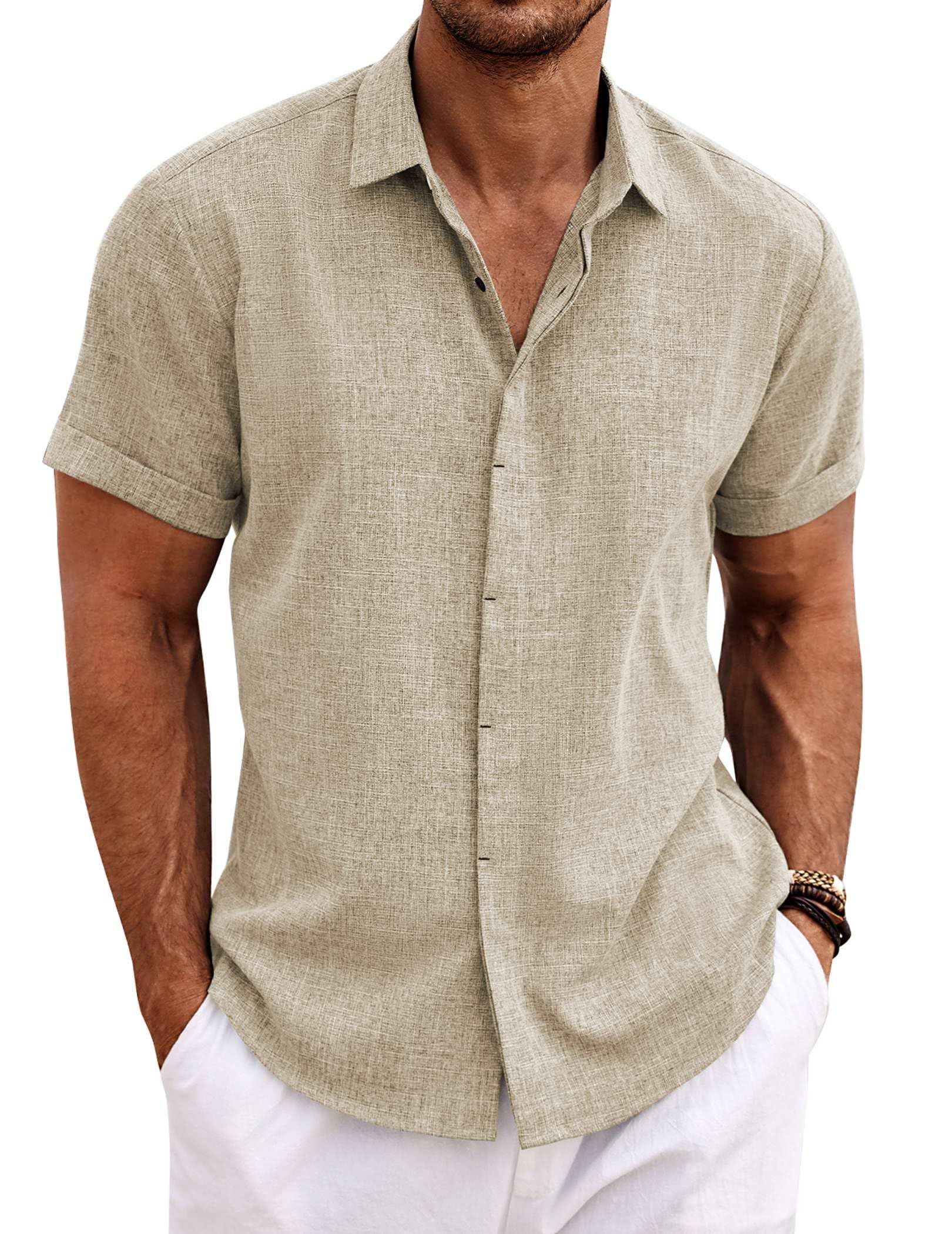 Other Men's linen beach summer shirt Size US L / EU 52-54 / 3 - 4 Thumbnail