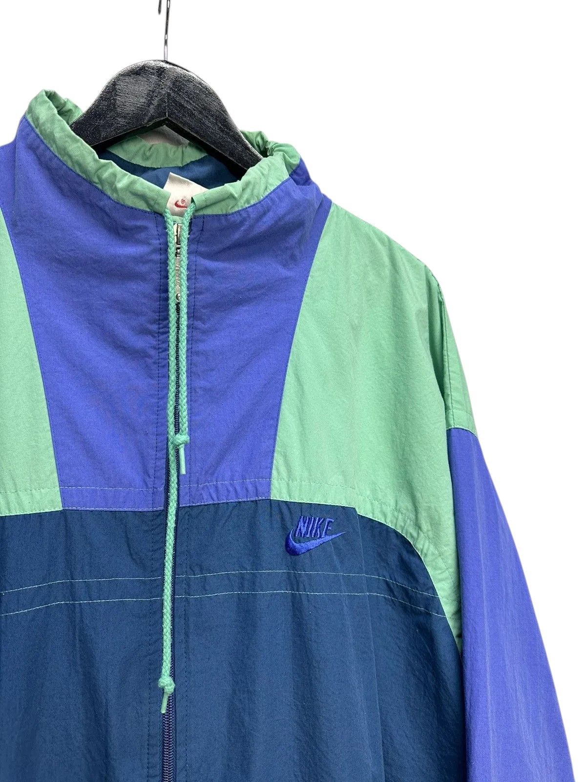 Vintage Nike blue 90s nylon baggy light jacket vintage y2k style Size US XL / EU 56 / 4 - 4 Thumbnail