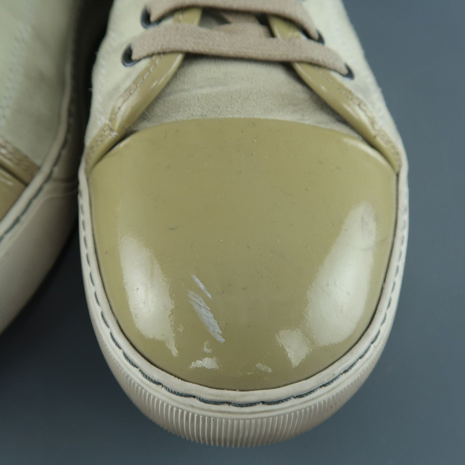 Lanvin LANVIN Size 9 Beige Suede & Patent Leather Lace Up Sneakers Size US 9 / EU 42 - 4 Thumbnail