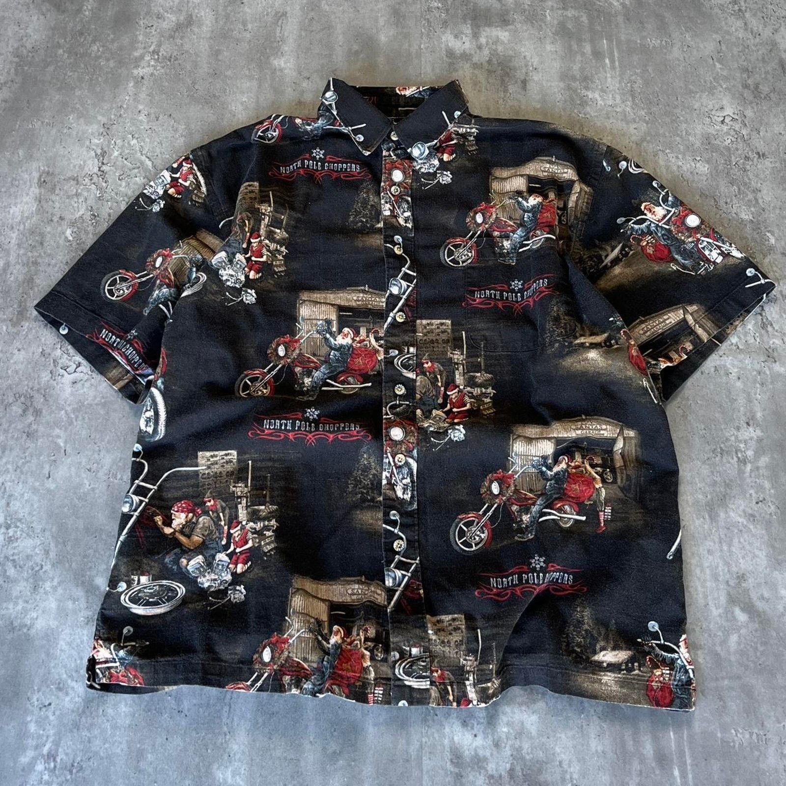 Harley Davidson × Japanese Brand × Vintage Vintage Y2K Harley Davidson Style Santa Christmas Shirt Size US XL / EU 56 / 4 - 1 Thumbnail