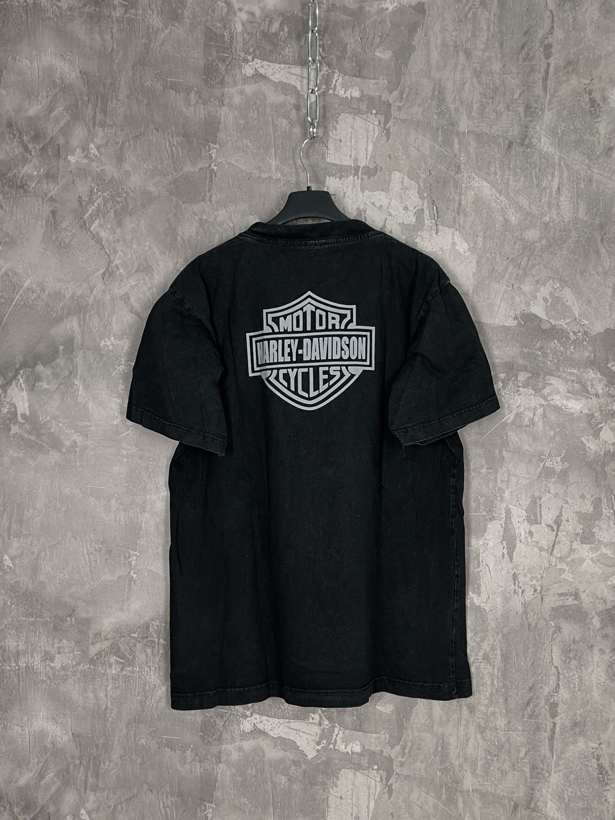 Harley Davidson × Vintage Vintage Y2K Harley Davidson Stone Fadd Big Logo Rare T-Shirt Size US XL / EU 56 / 4 - 2 Thumbnail