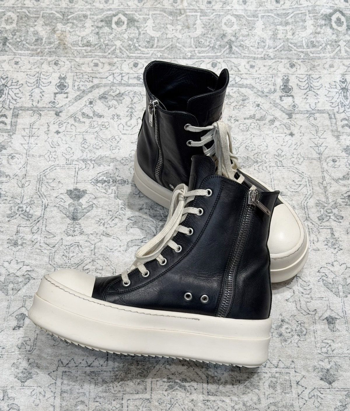 Rick Owens Rick Owens Mainline Leather High-Top Converse, Thick Sole Size US 7 / EU 40 - 5 Thumbnail