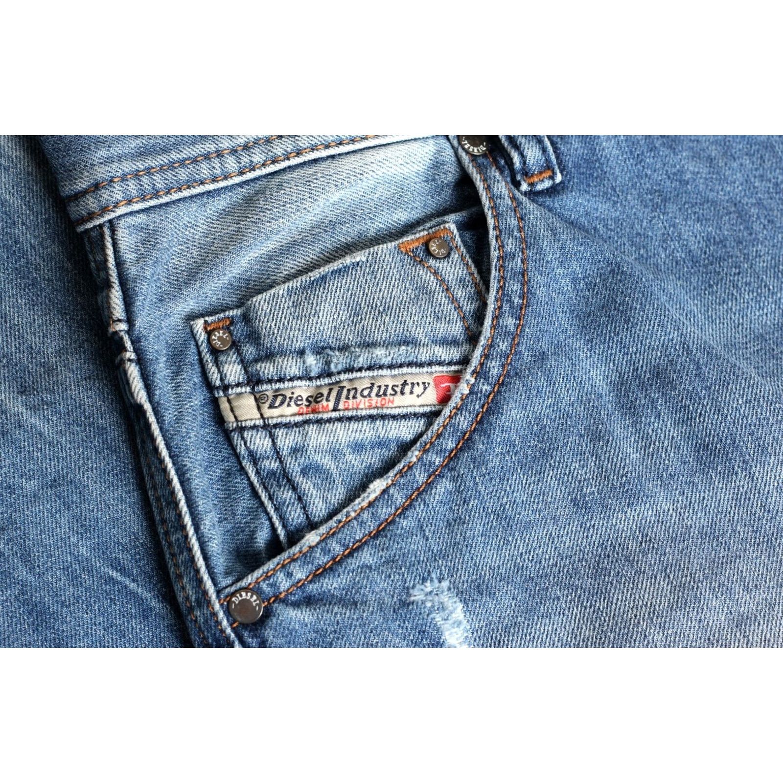 Diesel DIESEL KRAYVER R831I Jeans Men Slim Carrot W28 L30 Regular Distressed 5-Pocket Denim Blue XS? Size US 28 / EU 44 - 5 Thumbnail