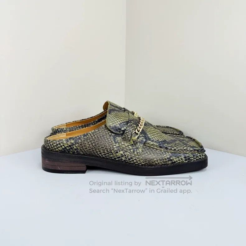 Martine Rose Martine Rose Snake-patterned chain square-toed loafers Size US 5.5 / EU 38 - 4 Thumbnail