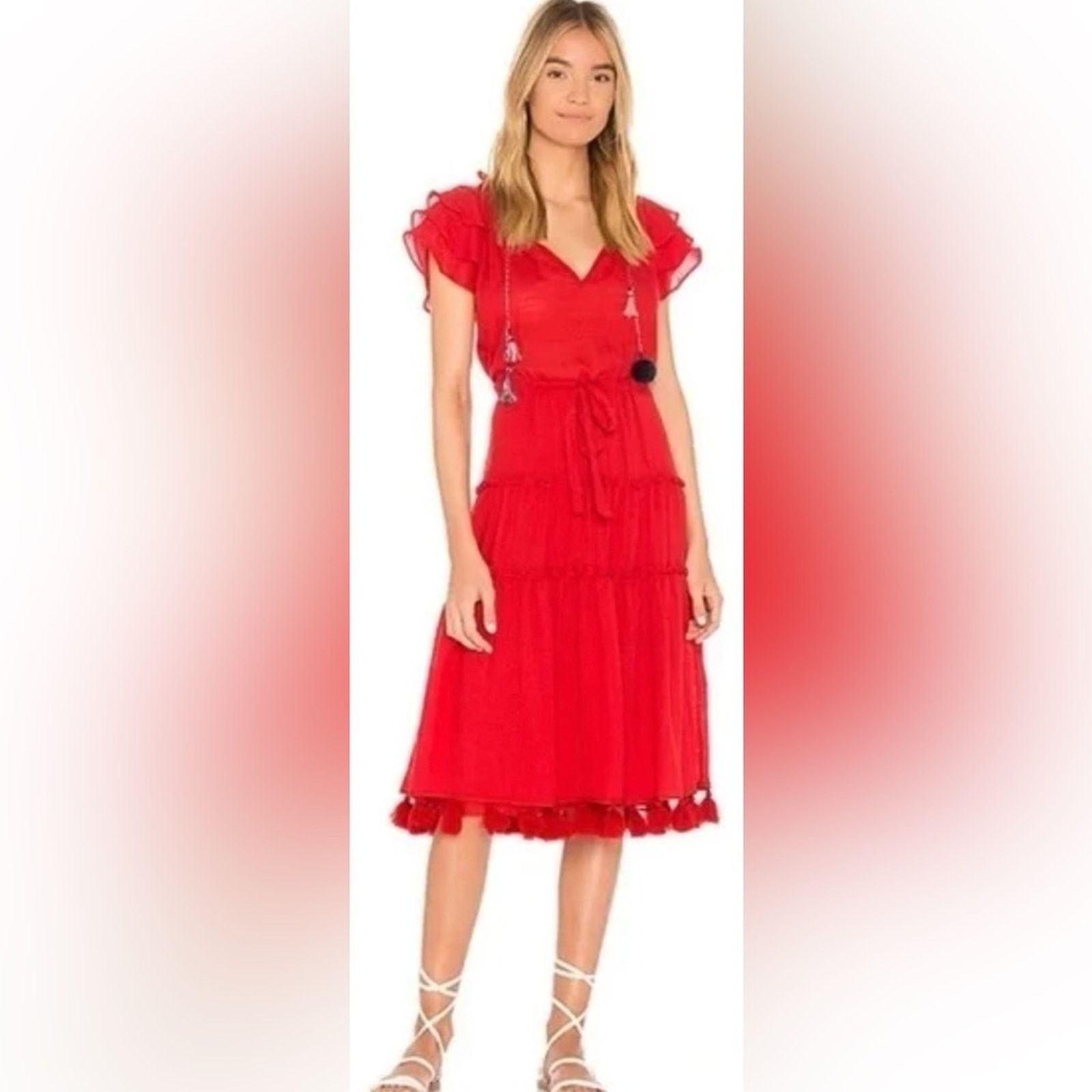 MISA Los Angeles MISA Red Midi Dress Size S / US 4 / IT 40 - 2 Thumbnail