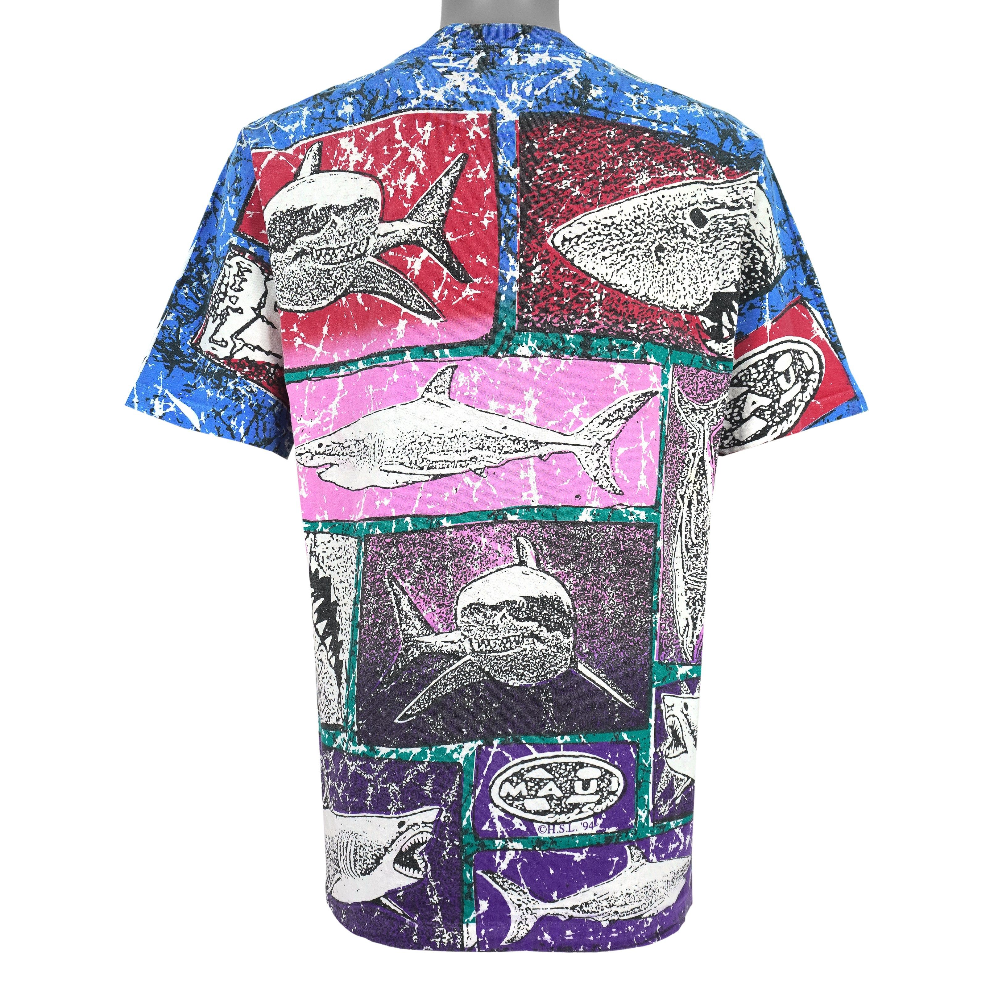 Vintage (Maui and Sons) - Sharks All Over Print T-Shirt 1994 Size US L / EU 52-54 / 3 - 2 Thumbnail