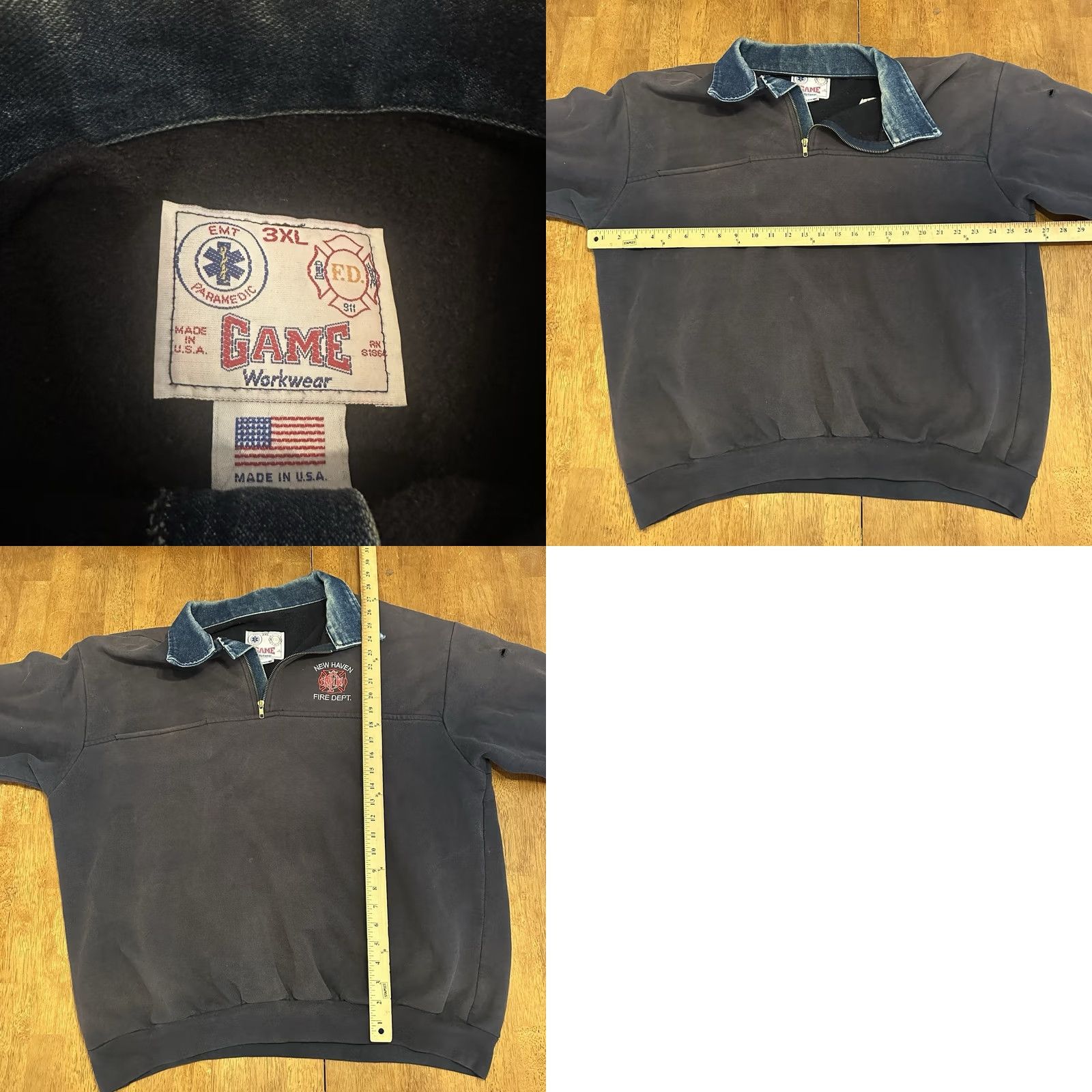 Vintage Nike Game Workwear New Haven Fire Department 1/4 Zip Sweatshirt - 3XL Size US XXL / EU 58 / 5 - 8 Thumbnail