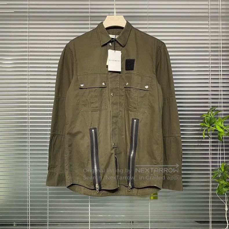 Givenchy Givenchy size 39 Military Green Denim Shirt Jacket Size US S / EU 44-46 / 1 - 1 Thumbnail