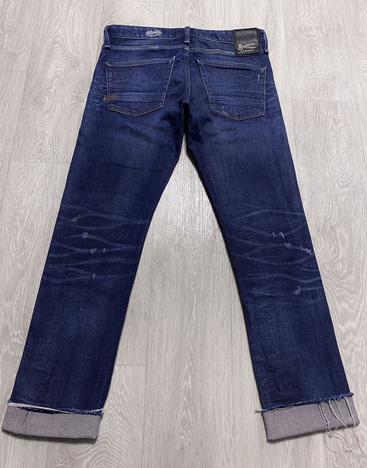 DENHAM Razor Washed Distressed Patchwork Stitched Fringed Torn Size US 30 / EU 46 - 8 Thumbnail