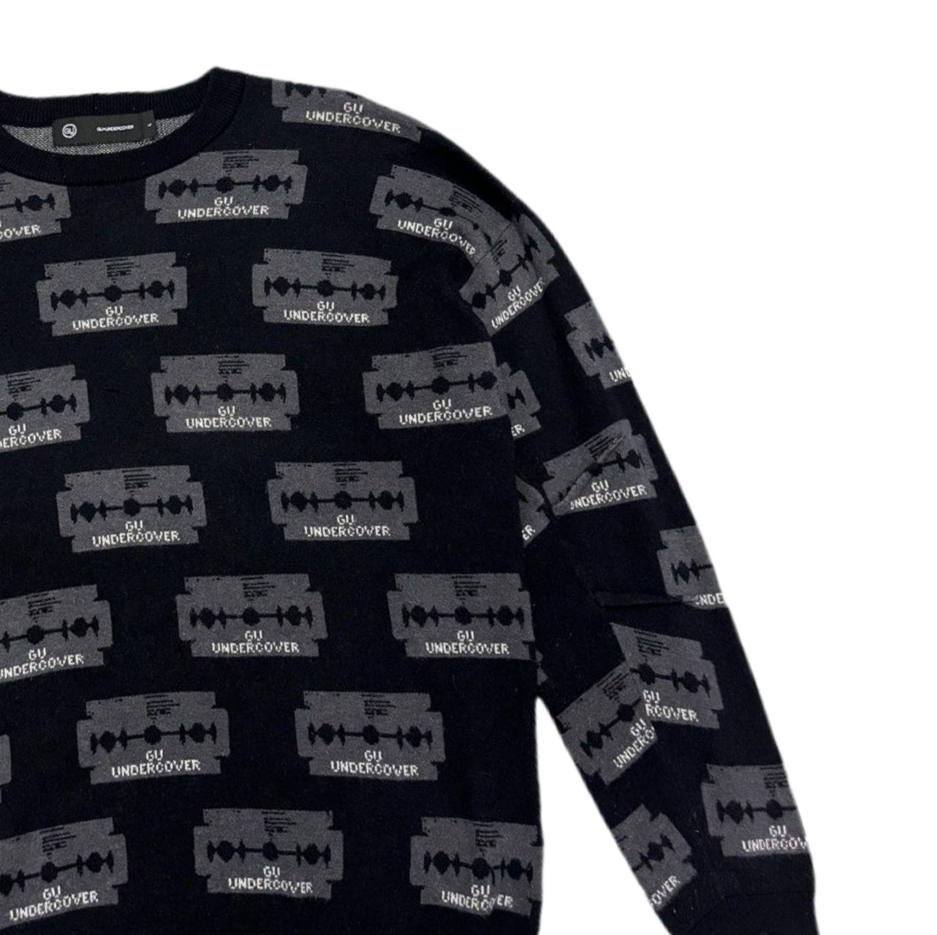 Undercover Monogram Print Razor Blade Crewneck Size US L / EU 52-54 / 3 - 2 Thumbnail