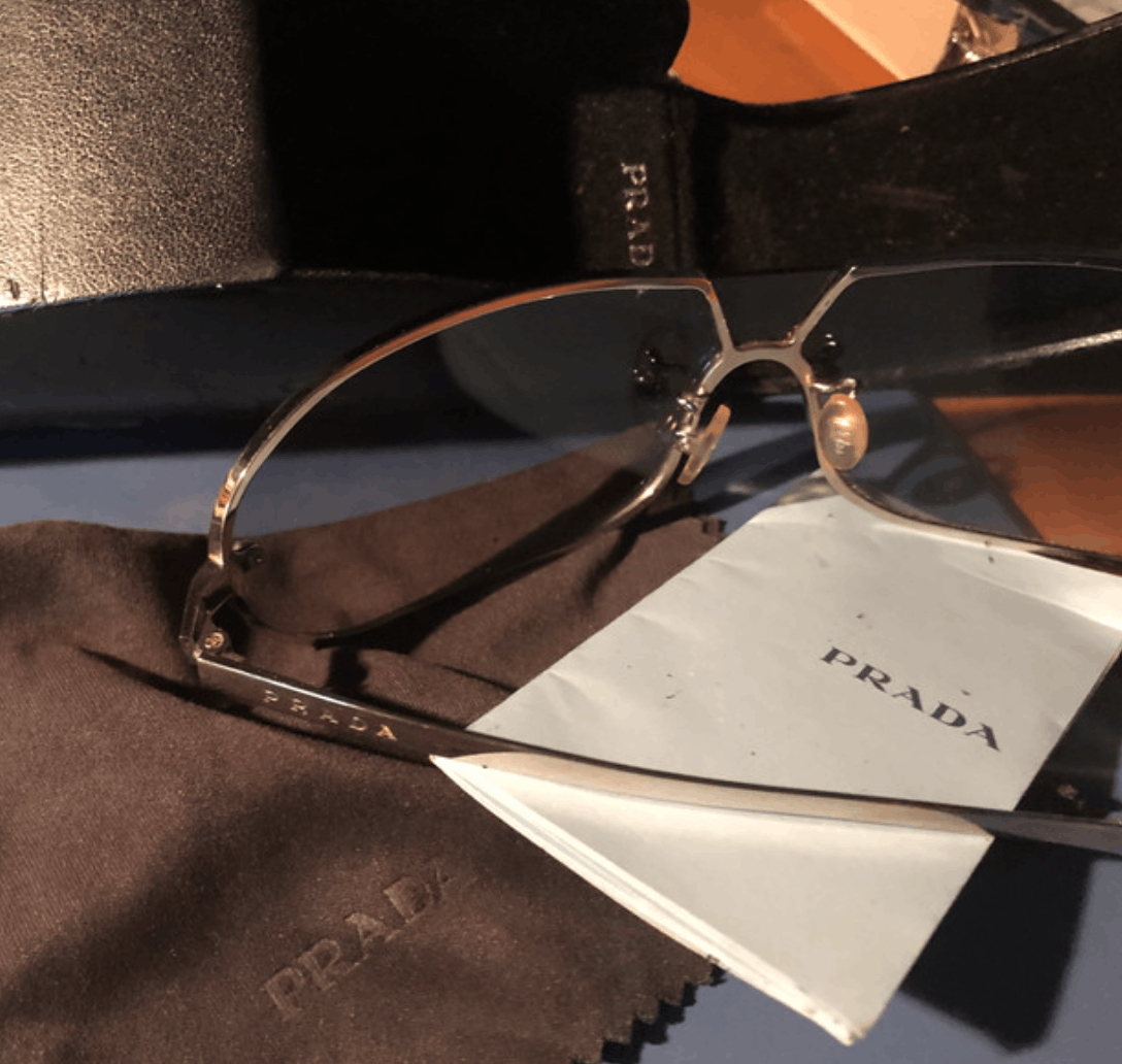Prada × Vintage PRADA Sunglasses SPR 58D Rimless Sport Metal Shield Size ONE SIZE - 5 Thumbnail