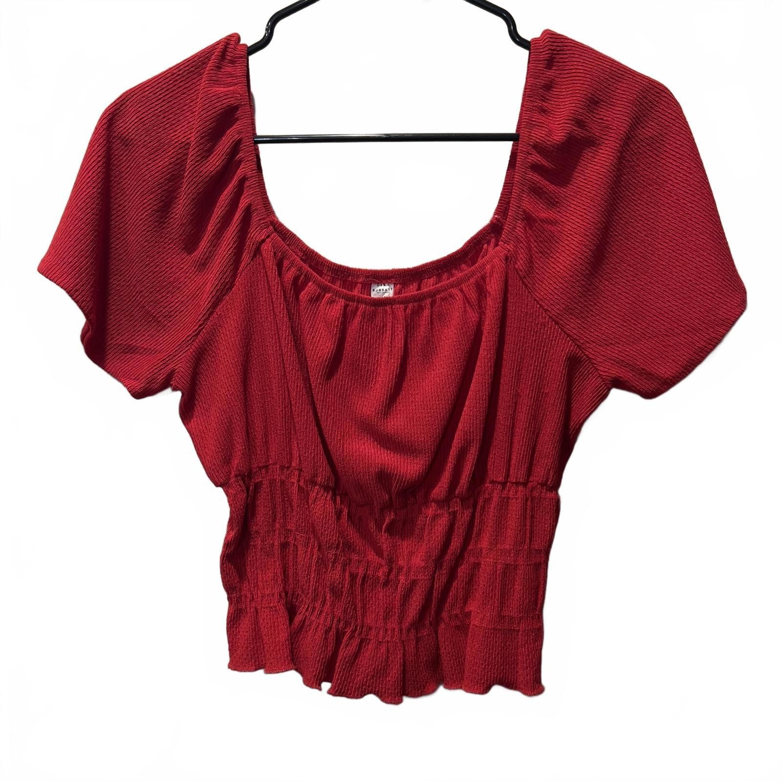 Other Sundais Women's Red Smocked Crop Top Size M / US 6-8 / IT 42-44 - 1 Thumbnail