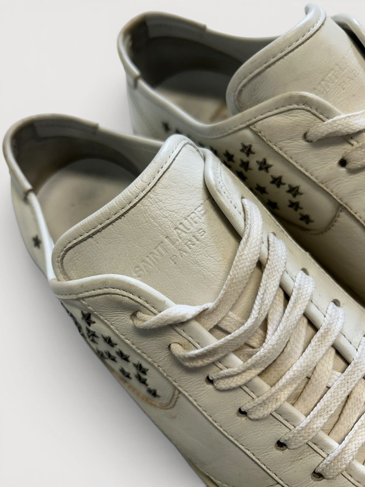 Saint Laurent Paris SS2019 Court Classic Star Stud Leather Sneakers Size US 8 / EU 41 - 5 Thumbnail