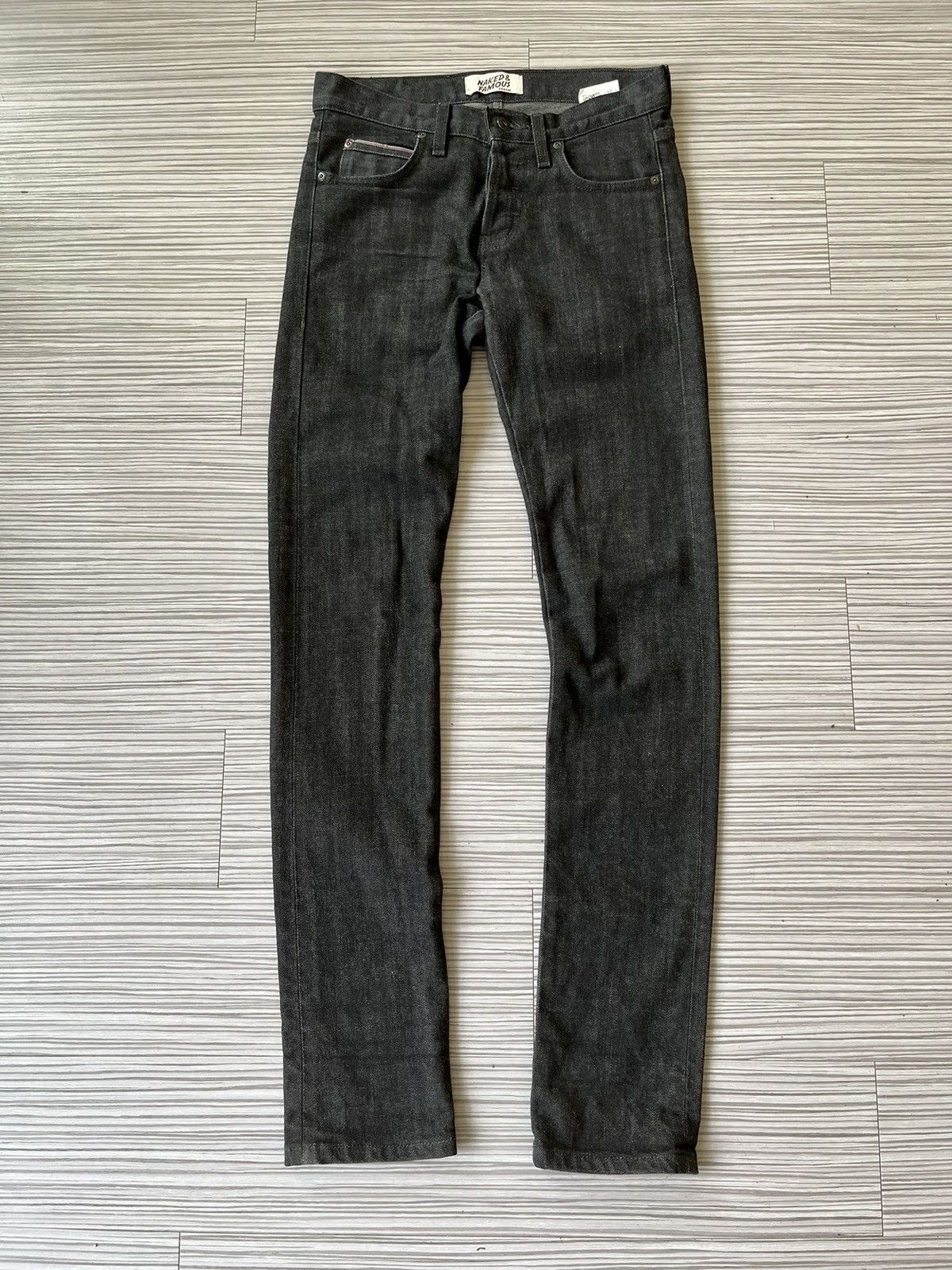 Nudie Jeans Naked and famous super skinny guy black/grey stretch jeans |  Grailed