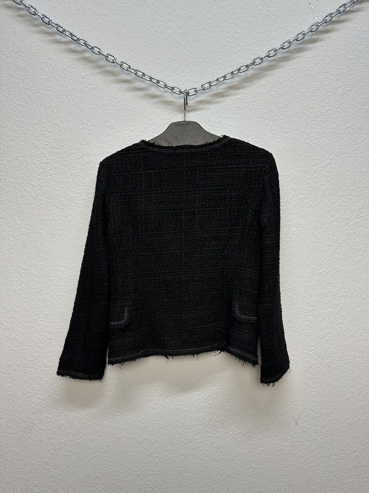 Chanel Authentic CHANEL Tweed Blazer Jacket Cotton Logo Black Size S / US 4 / IT 40 - 14 Thumbnail