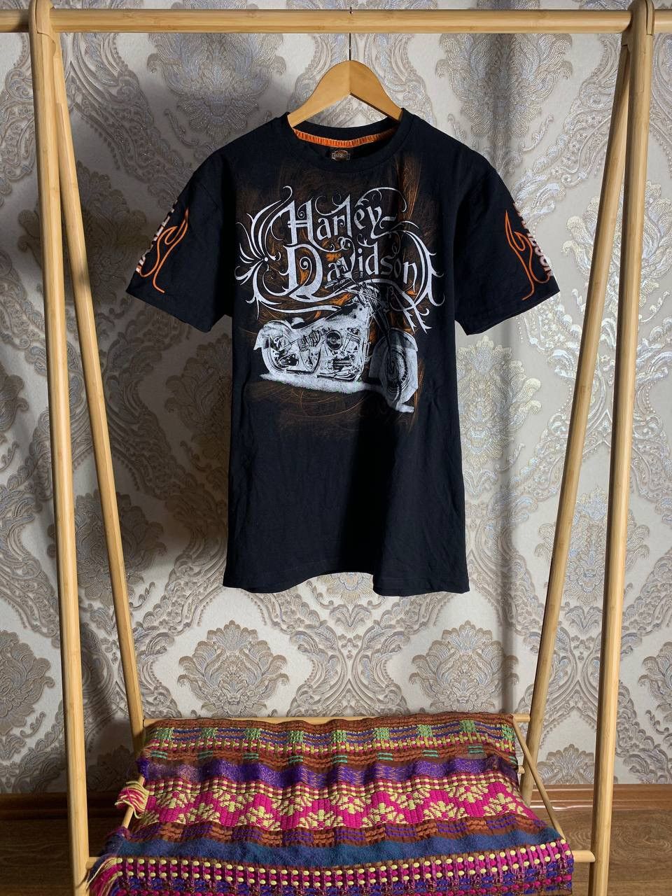 Harley Davidson × Vintage VERY RARE HARLEY DAVIDSON USA DOUBLE EMBLEM MOTOCYCLE 90s Size US XXL / EU 58 / 5 - 1 Thumbnail