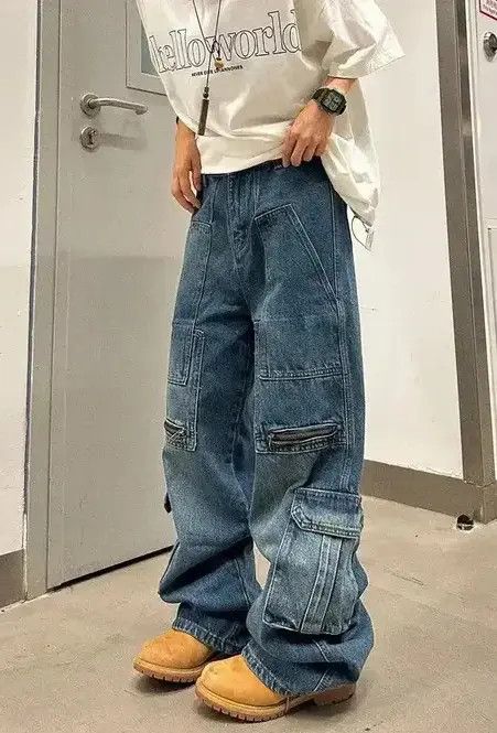 VIBE Streetwear Patchwork Wide Leg Jeans Size US 30 / EU 46 - 7 Thumbnail
