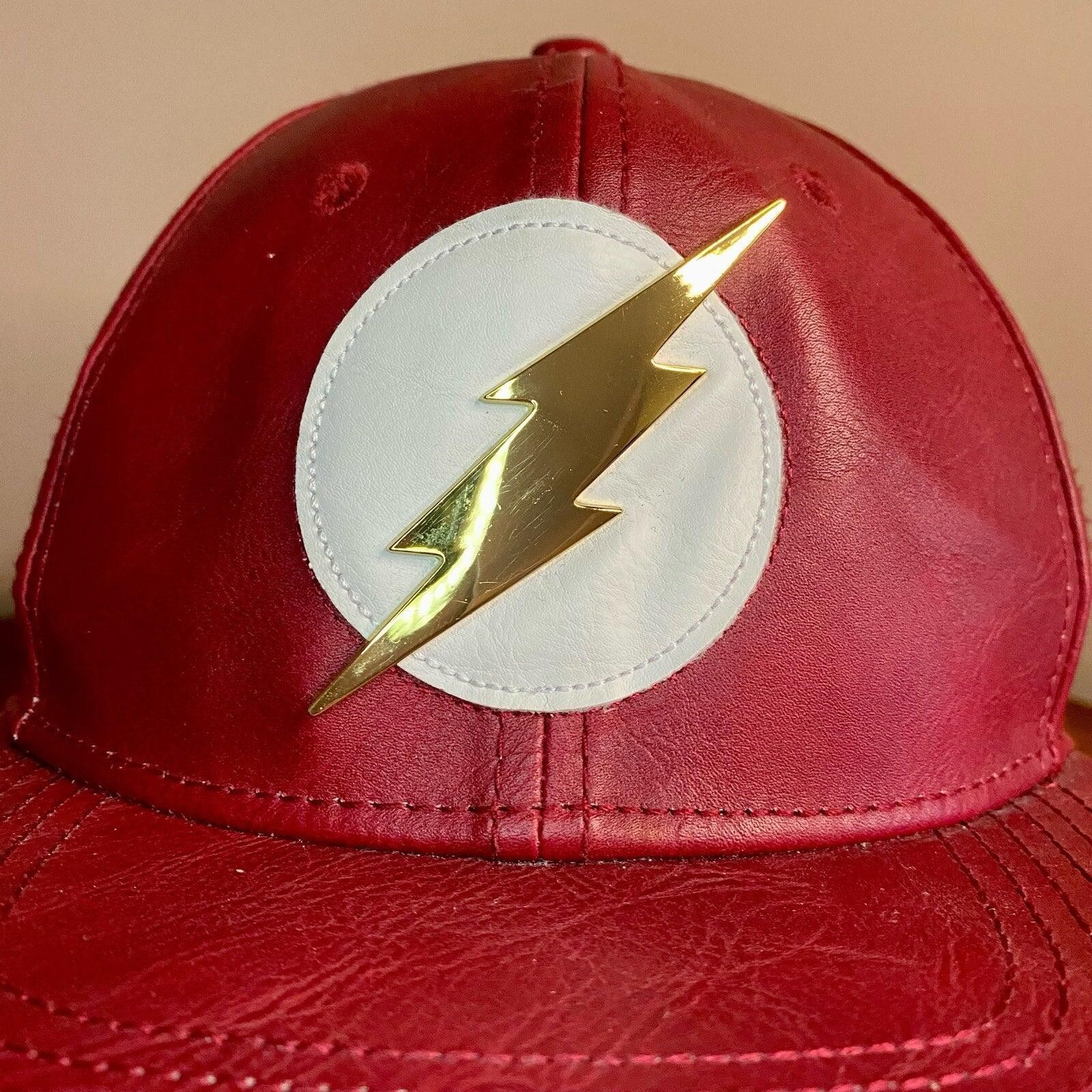DC DC Comics The Flash Superhero Red Leather Hat Mens One Size Size ONE SIZE - 4 Thumbnail