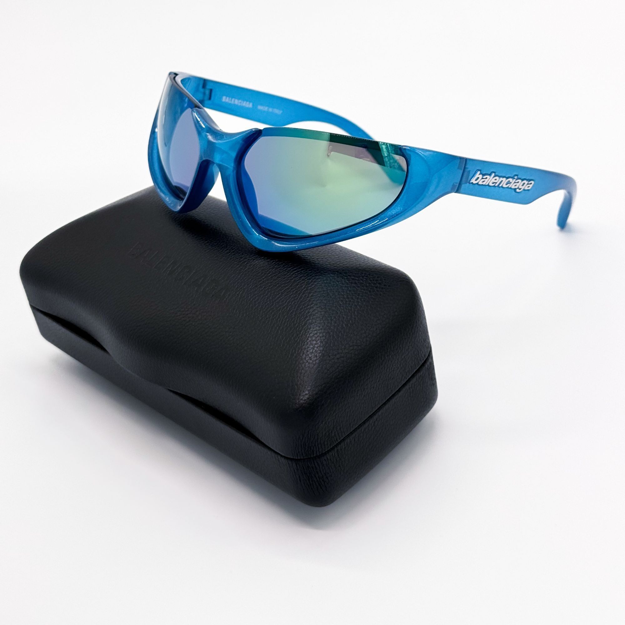 Balenciaga NEW BALENCIAGA BB0202S 003 SUNGLASSES BLUE OVERSIZED WOMEN Size ONE SIZE - 1 Thumbnail