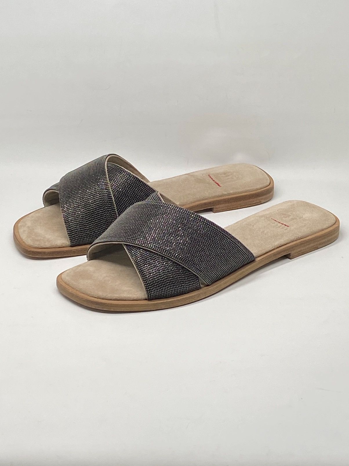 Brunello Cucinelli Brunello Cucinelli Embellished Leather Flat Sandals size 37 Size US 7 / IT 37 - 1 Thumbnail