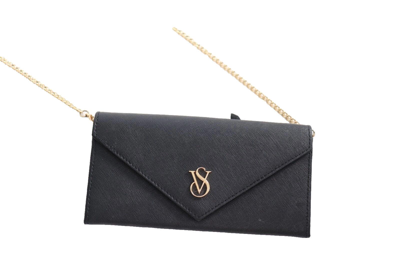 Designer Victoria's Secret Black Crossbody Bag Wallet Removable Chain, Women's