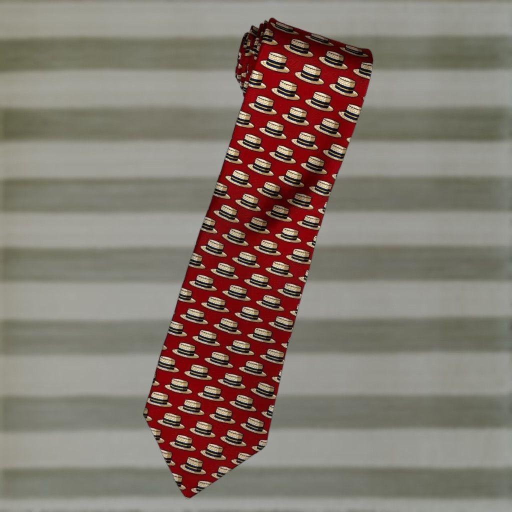 Brooks Brothers VINTAGE Brooks Brothers Makers Silk Tie Novelty Men’s USA Silk Tie Red 57-60" Wide 3.75" New with Tags Design Abstract American Preppy Mens Size ONE SIZE - 1 Thumbnail