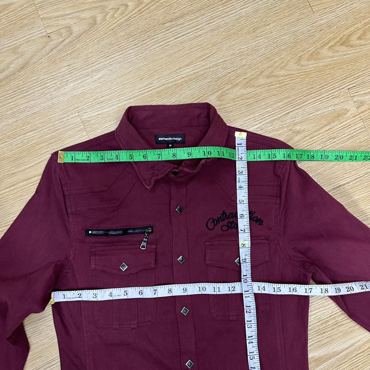 semanticdesign Semantic Design Punk Maroon Denim Shirt A800 Size US S / EU 44-46 / 1 - 13 Thumbnail