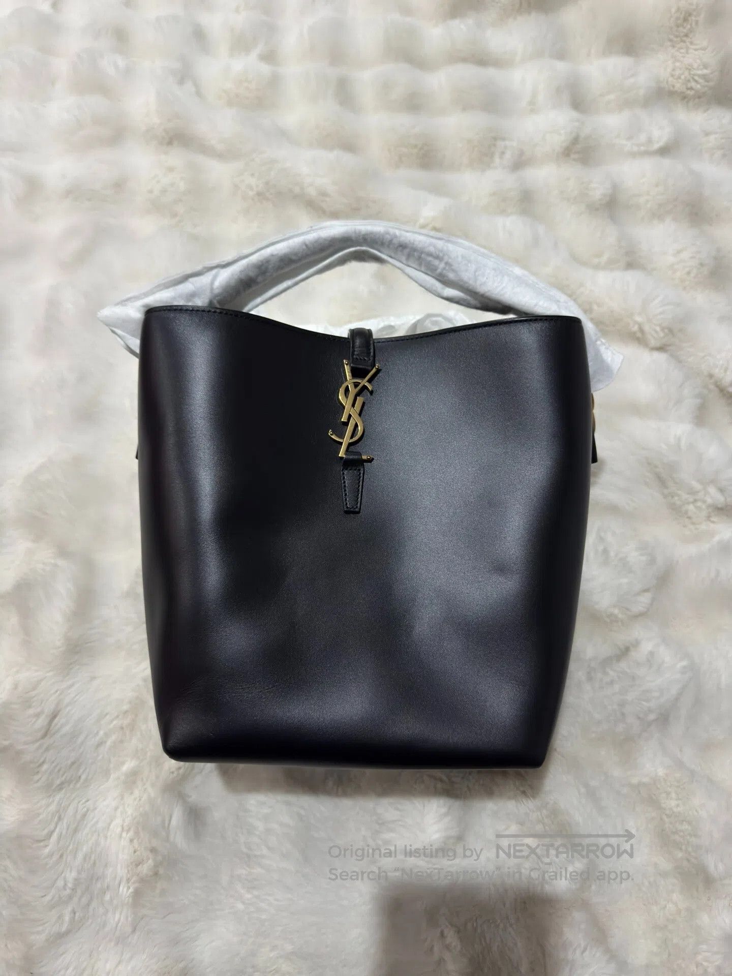 Saint Laurent Paris Saint Laurent Paris Large Black and Gold Cowhide Bucket Ho Size ONE SIZE - 1 Thumbnail