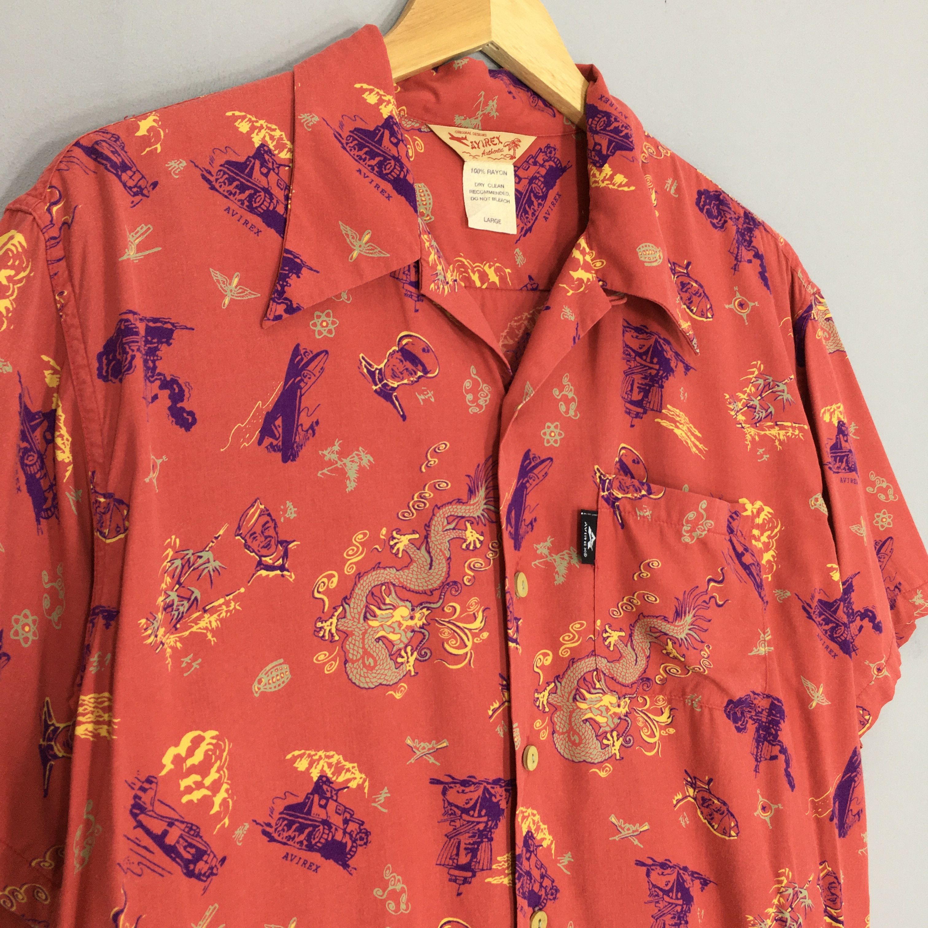 Avirex × Japanese Brand Vintage Avirex Dragon Hawaiian Rayon Shirt Large Size US L / EU 52-54 / 3 - 3 Thumbnail